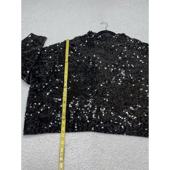 Anthropologie Pilcro Sweater Alani Cashmere Mock Neck Sequin Preppy Size 2X NWT - Picture 4 of 13